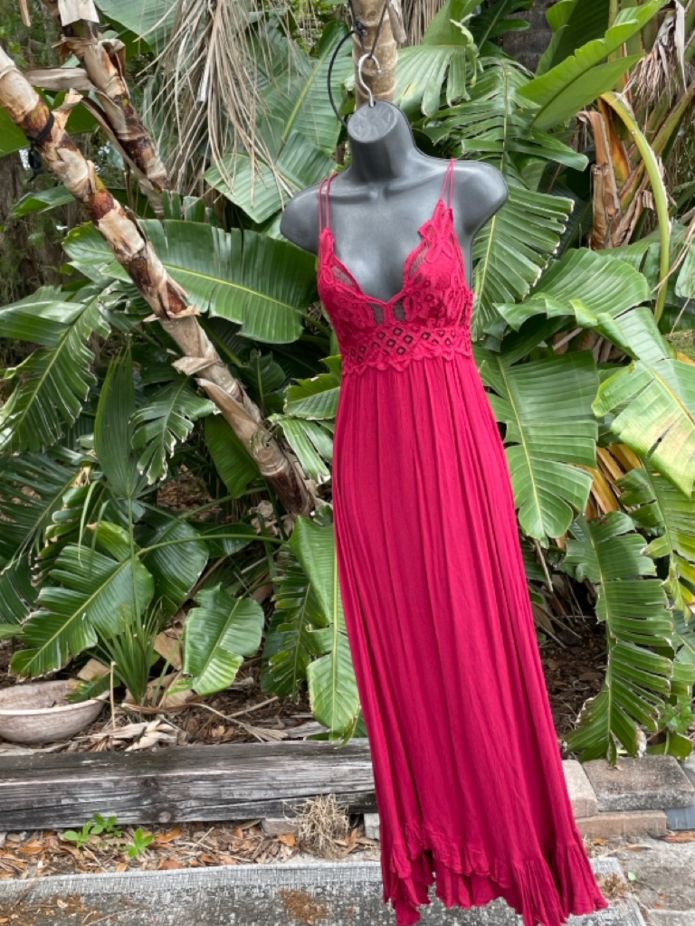 free people lace bodice ruffled hem dress